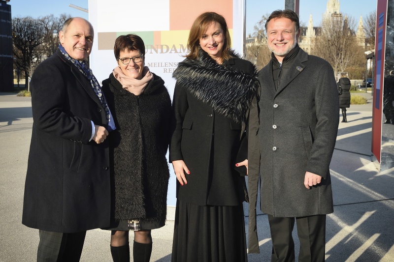 Von links: Nationalratspräsident Wolfgang Sobotka (V), Präsident des kroatischen Sabor Gordan Jandroković mit Gattinnen