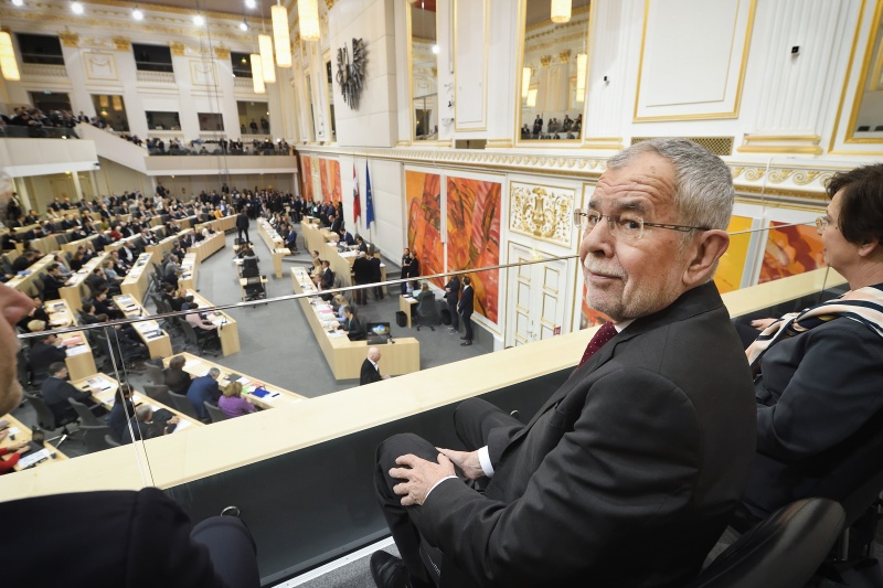 Bundespräsident Alexander Van der Bellen während der Nationalratssitzung