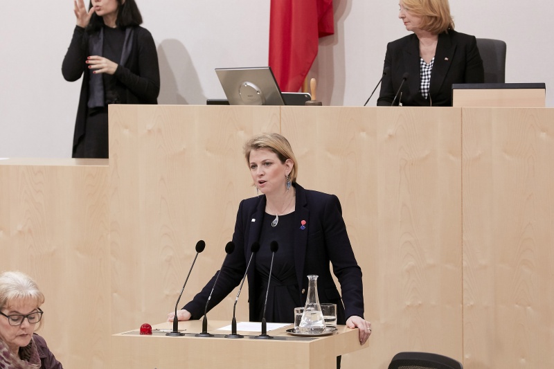 Klubobfrau Beate Meinl-Reisinger (N) am Wort