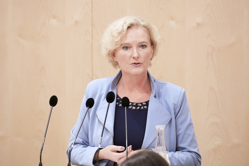 am Rednerpult Nationalratsabgeordnete Karin Greiner (S)