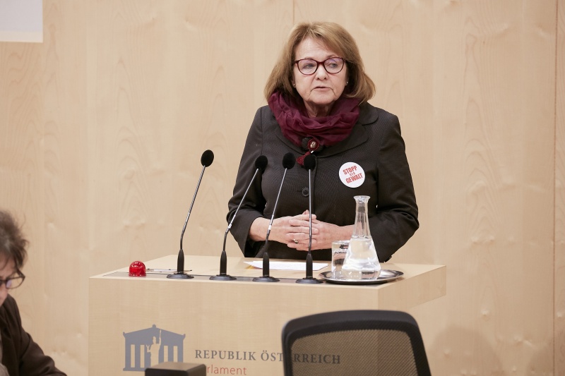 Am Rednerpult Nationalratsabgeordnete Ruth Becher (S)