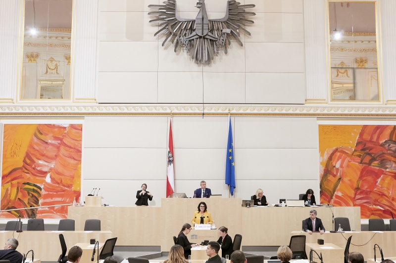 Am Rednerpult Nationalratsabgeordnete Elisabeth Pfurtscheller (V)