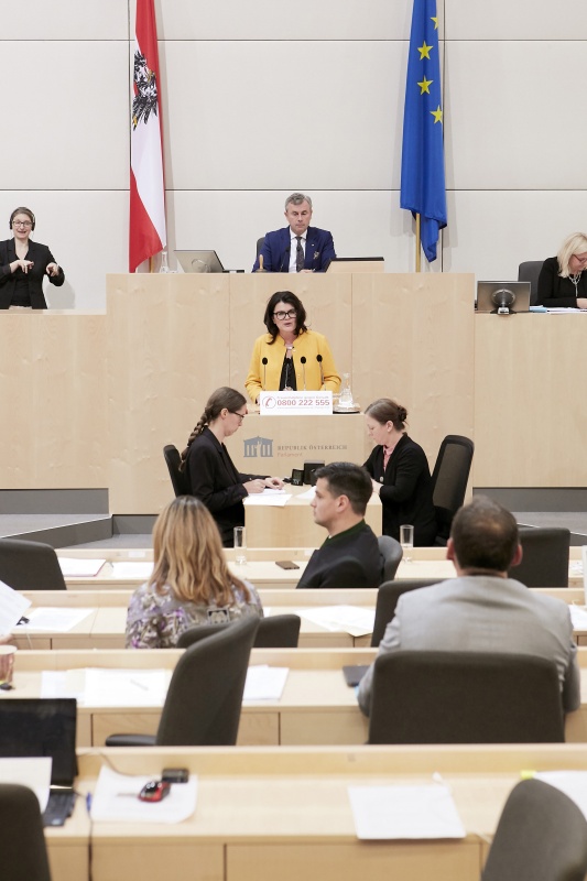 Am Rednerpult Nationalratsabgeordnete Elisabeth Pfurtscheller (V)