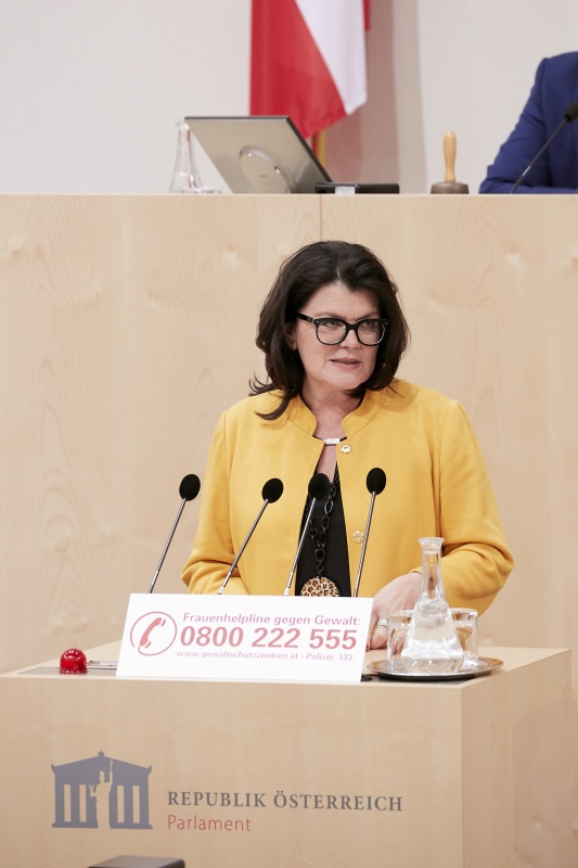 Am Rednerpult Nationalratsabgeordnete Elisabeth Pfurtscheller (V)