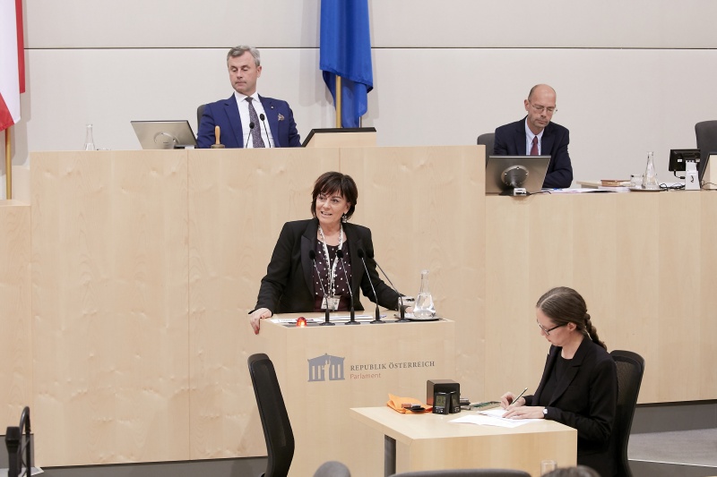Am Rednerpult Nationalratsabgeordnete Petra Oberrauner (S)