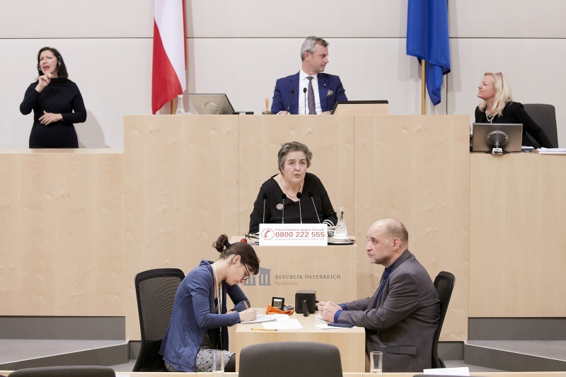 Am Rednerpult Nationalratsabgeordnete Eva Blimlinger (G)