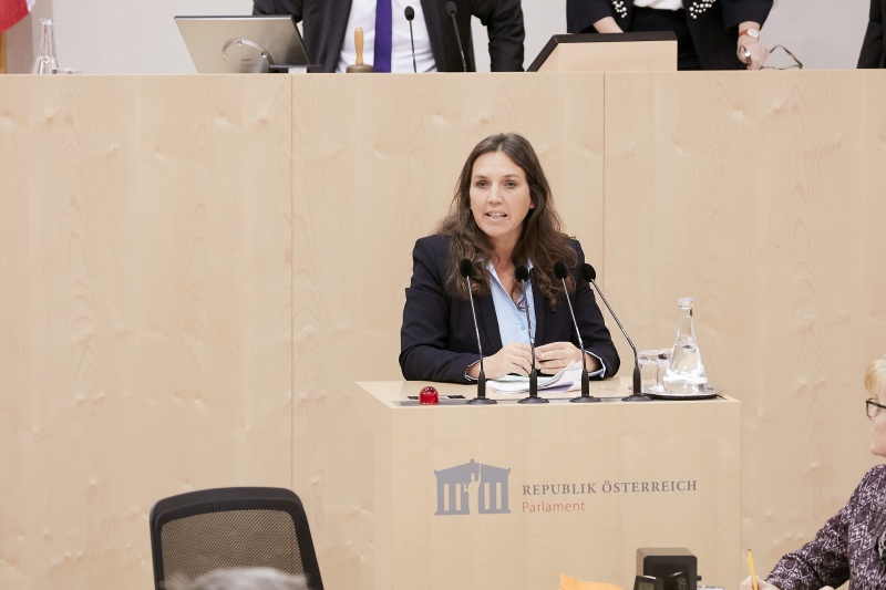 Am Rednerpult Nationalratsabgeordnete Ulrike Fischer (G)