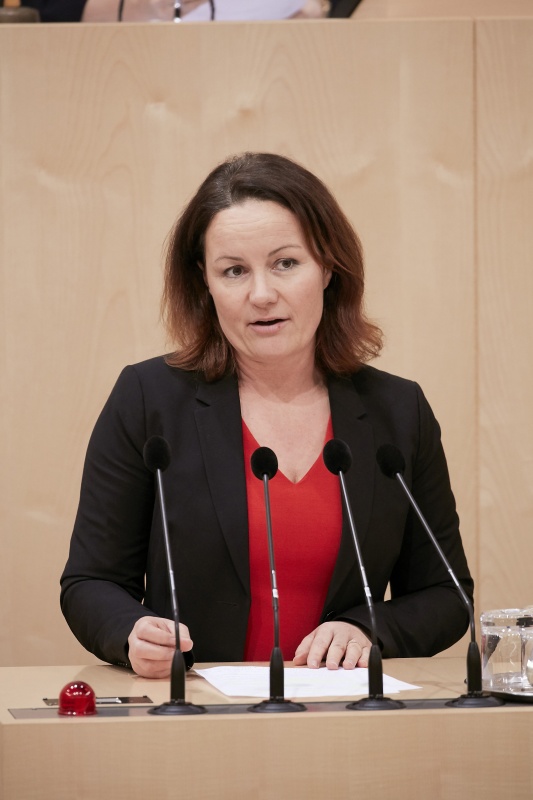 Am Rednerpult Nationalratsabgeordnete Cornelia Ecker (S)