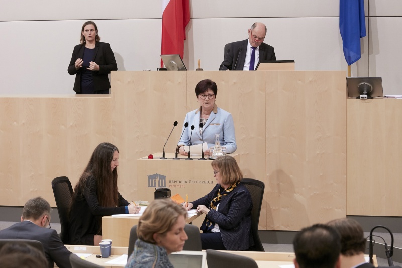 Am Rednerpult Nationalratsabgeordnete Rosa Ecker (F)