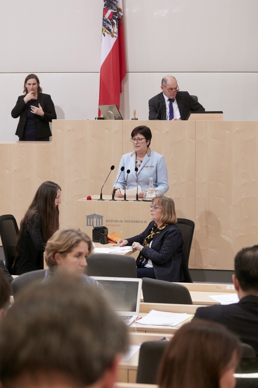 Am Rednerpult Nationalratsabgeordnete Rosa Ecker (F)