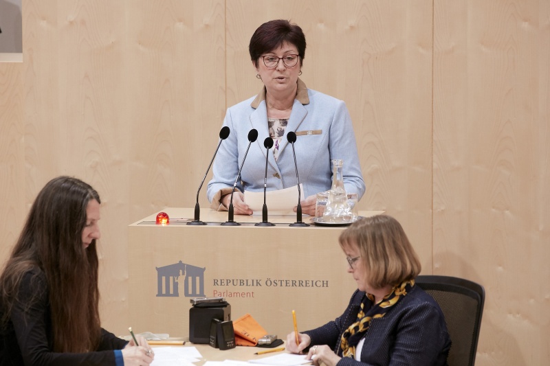 Am Rednerpult Nationalratsabgeordnete Rosa Ecker (F)
