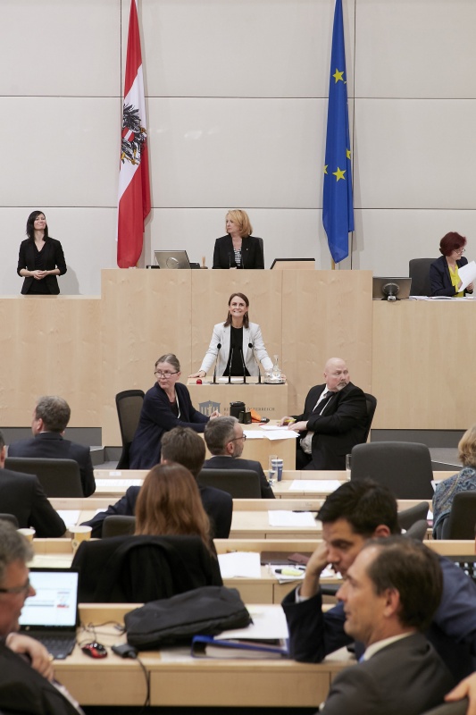 Am Rednerpult Nationalratsabgeordnete Corinna Scharzenberger (V)