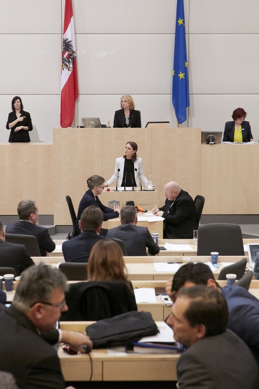 Am Rednerpult Nationalratsabgeordnete Corinna Scharzenberger (V)