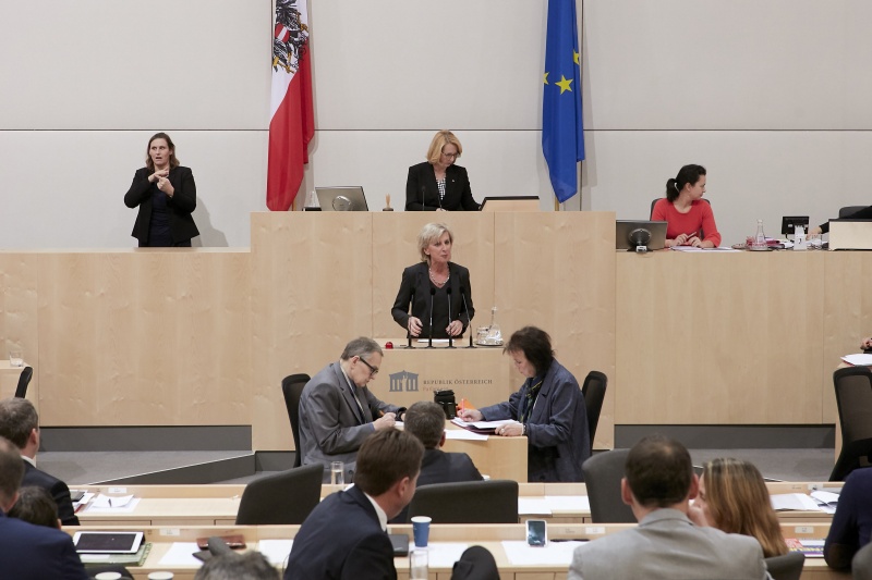 Am Rednerpult Nationalratsabgeordnete Gabriela Schwarz (V)
