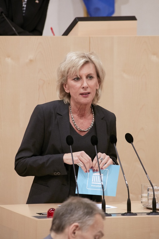 Am Rednerpult Nationalratsabgeordnete Gabriela Schwarz (V)