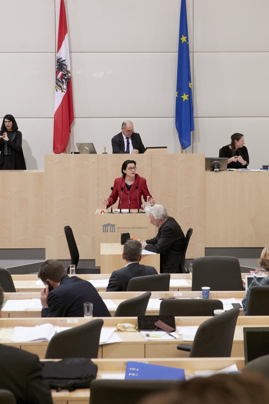 Am Rednerpult Nationalratsabgeordnete Gudrun Kugler (V)