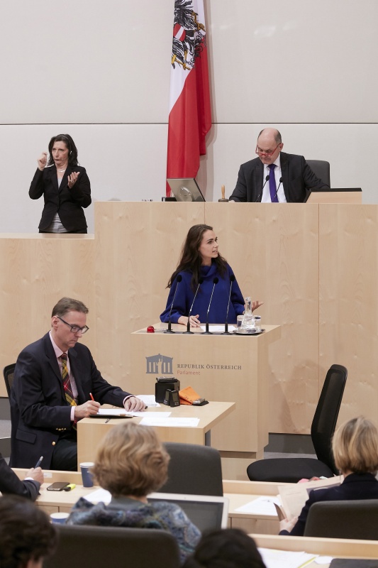 Am Rednerpult Nationalratsabgeordnete Barbara Neßler (G)