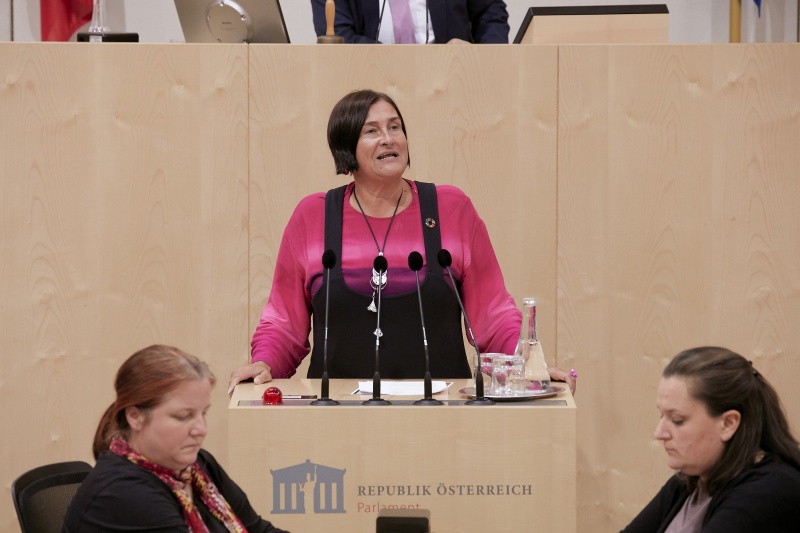 Am Rednerpult Nationalratsabgeordnete Petra Bayr (S)