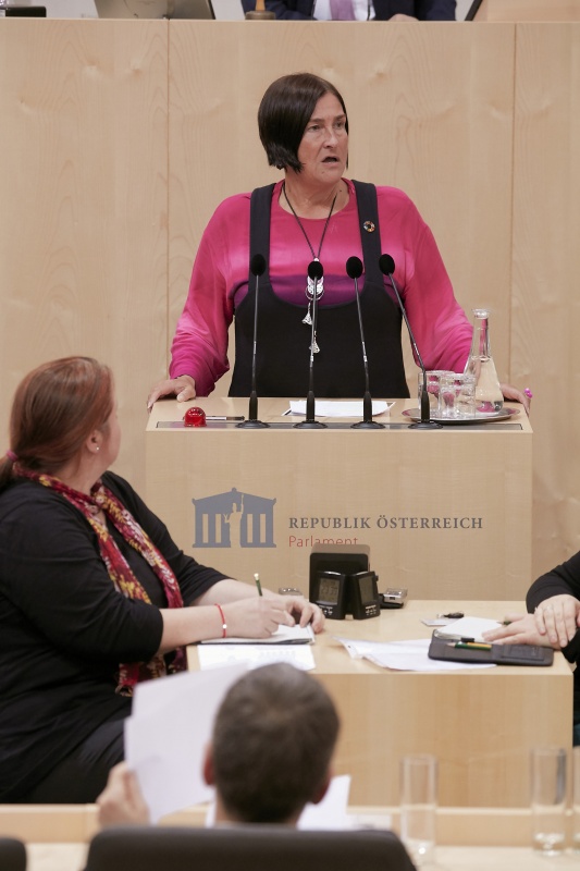 Am Rednerpult Nationalratsabgeordnete Petra Bayr (S)