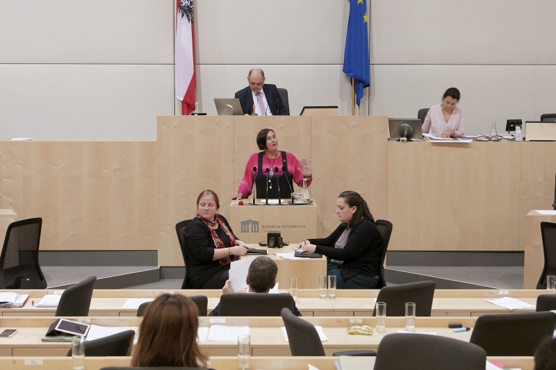 Am Rednerpult Nationalratsabgeordnete Petra Bayr (S)