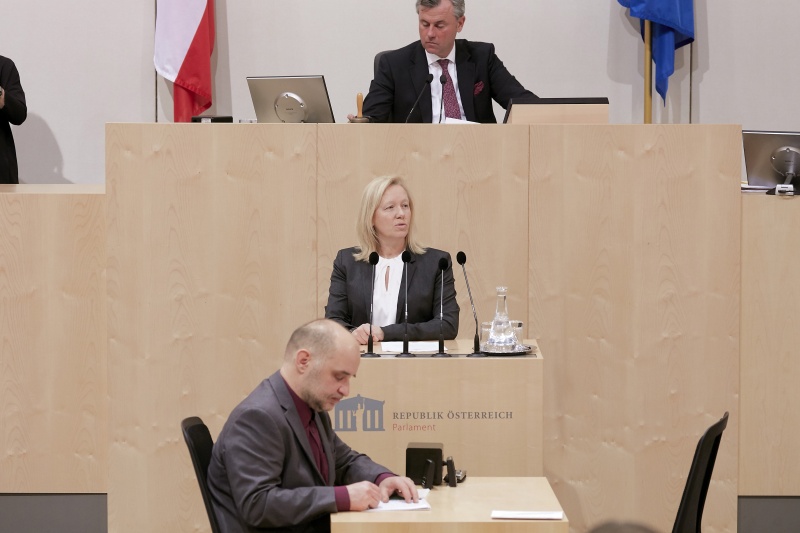 Am Rednerpult Nationalratsabgeordnete Verena Nussbaum (S)