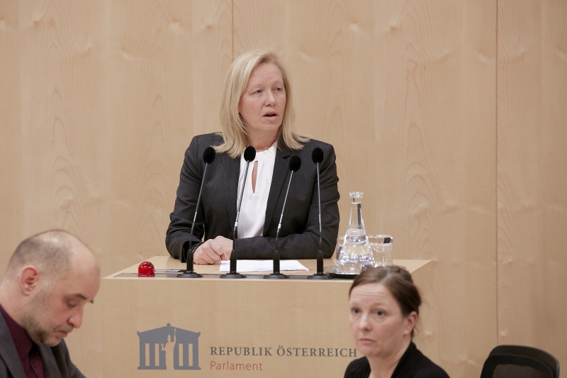 Am Rednerpult Nationalratsabgeordnete Verena Nussbaum (S)