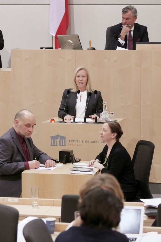 Am Rednerpult Nationalratsabgeordnete Verena Nussbaum (S)