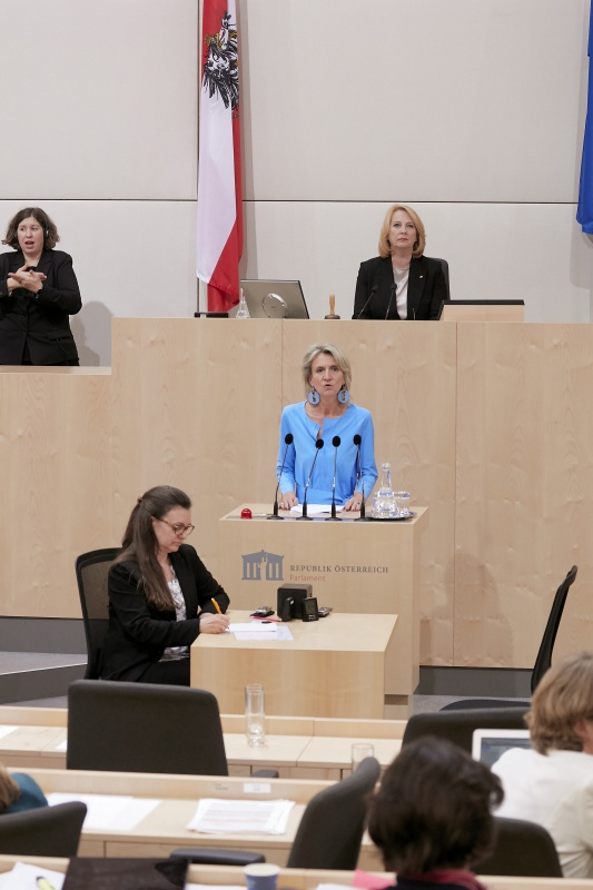 Am Rednerpult Nationalratsabgeordnete Romana Deckenbacher (V)