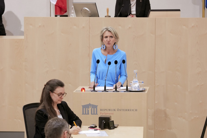 Am Rednerpult Nationalratsabgeordnete Romana Deckenbacher (V)