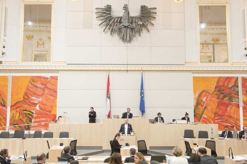 Am Rednerpult: Nationalratsabgeordneter Alexander Melchior (V)