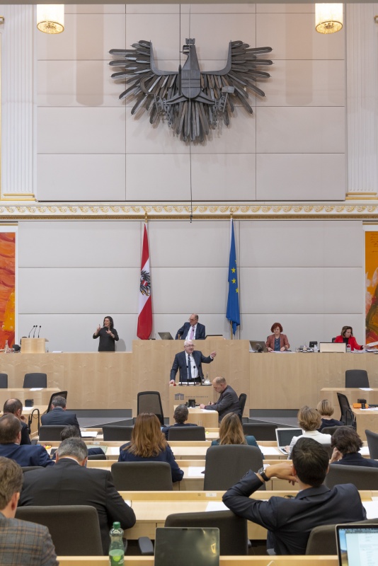 Nationalratsabgeordneter Martin Graf (F) am Redneprult