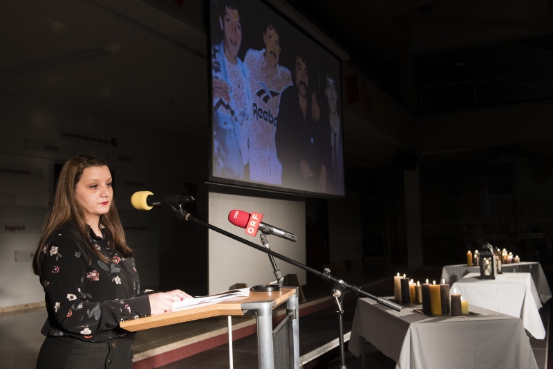 Am Rednerpult: Leiterin Romapastoral der Diözese Eisenstadt Manuela Horvath