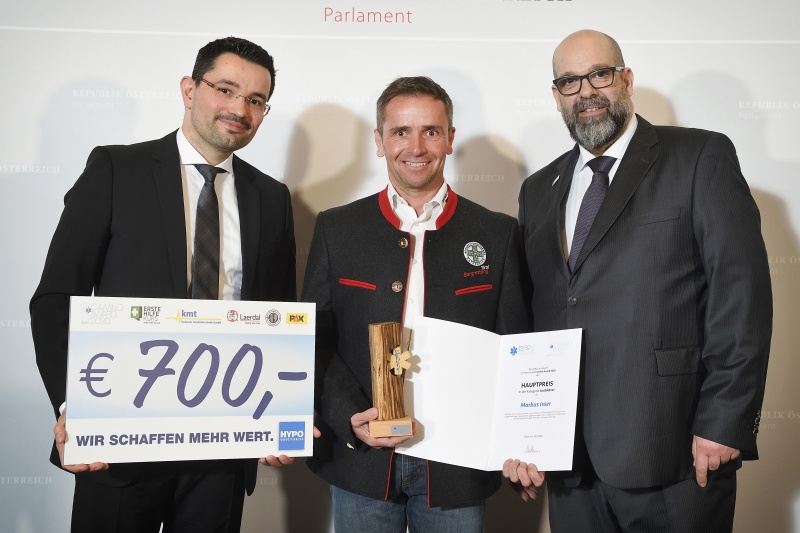 Von links: Christian Röhrenbeck, Preisträger Markus Isser, Präsident Stellvertreter des BVRD Clemens Kaltenberger