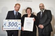 Von links: Axl Krempler, Preisträgerin Agnes Kitzler, Präsident Stellvertreter des BVRD Clemens Kaltenberger