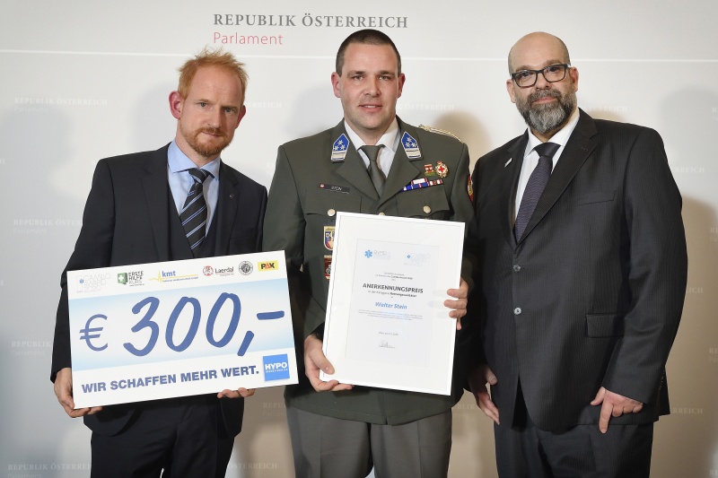 Von links: Axl Krempler, Preisträger Walter Stein, Präsident Stellvertreter des BVRD Clemens Kaltenberger