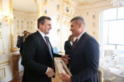 Von links: Slowakischer Parlamentspräsident Andrej Danko, Parlamentspräsident Montenegro Ivan Brajović