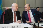 Von rechts: Nationalratspräsident Wolfgang Sobotka (V), Präsident OSCE PA George Tsereteli