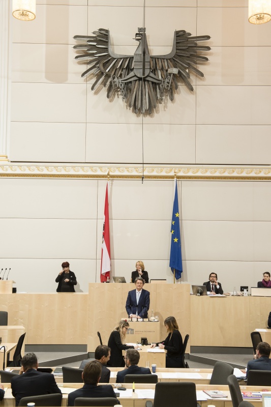 Am Rednerpult: Nationalratsabgeordneter Helmut Brandstätter (N)