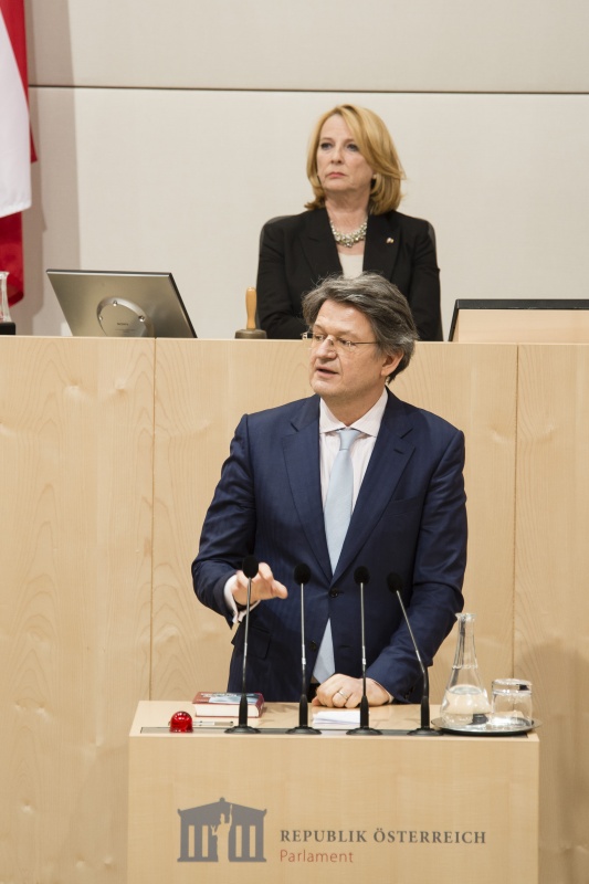 Am Rednerpult: Nationalratsabgeordneter Helmut Brandstätter (N)