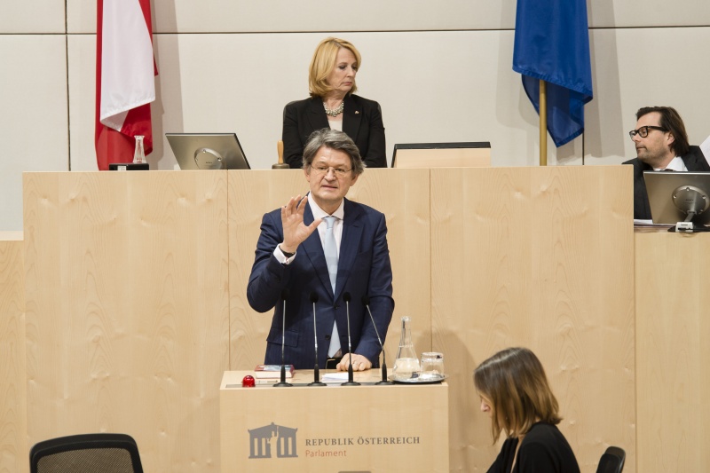 Am Rednerpult: Nationalratsabgeordneter Helmut Brandstätter (N)