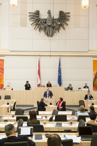 Am Rednerpult: Nationalratsabgeordneter Hubert Fuchs (F)