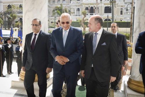 Treffen mit Parlamentspräsident Ali Abdel-Aal. Von links: Ägyptischer Parlamentspräsident Ali Abdel-Aal, Nationalratspräsident Wolfgang Sobotka (V),
