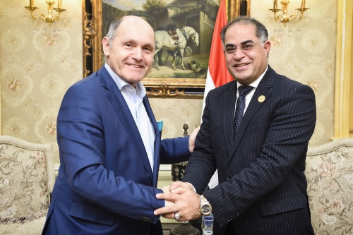 Treffen mit em Vize-Parlamentspräsidenten. Von links: Nationalratspräsident Wolfgang Sobotka (V), Ägyptische Vize-Parlamentspräsident