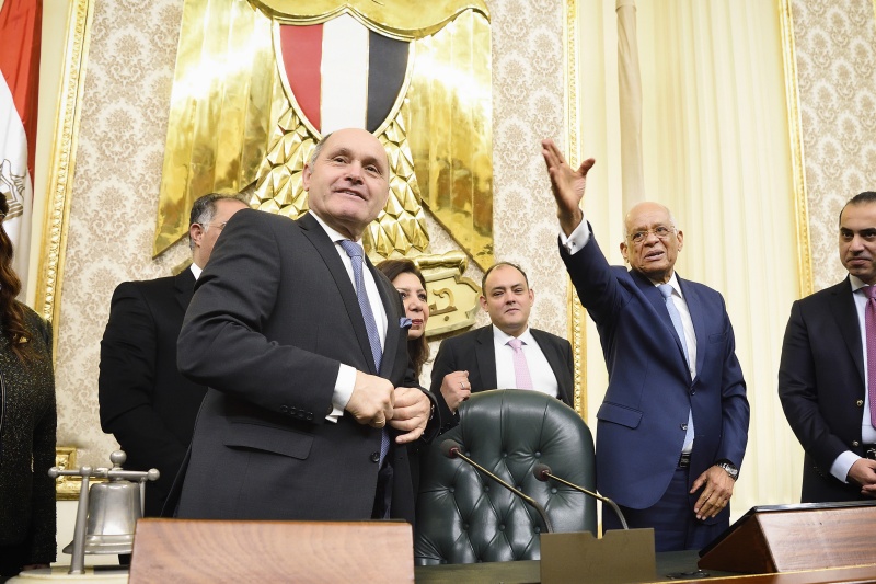 Treffen mit Parlamentspräsident Ali Abdel-Aal. Von links: Nationalratspräsident Wolfgang Sobotka (V), Ägyptische Parlamentspräsident Ali Abdel-Aal