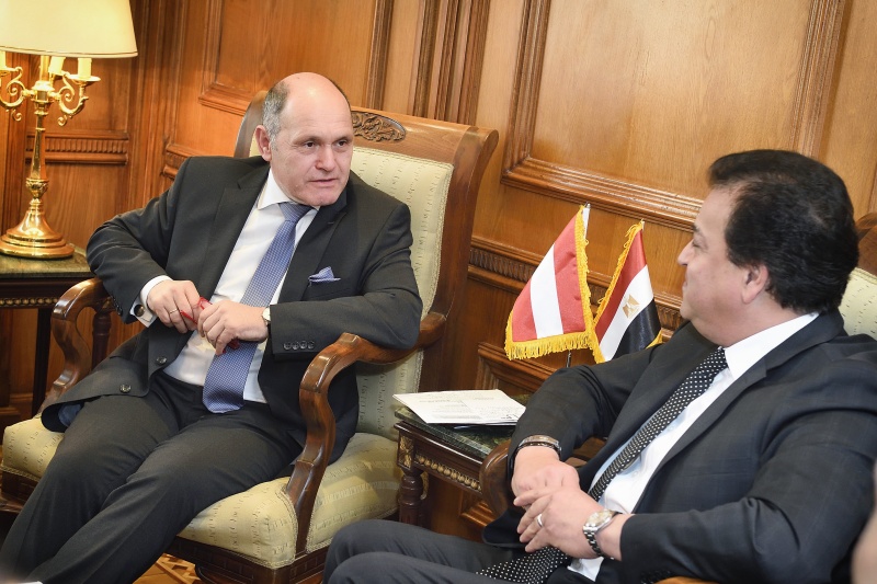 Treffen mit dem Minister für Hochschulwesen und Wissenschaft Khaled Atef Abdel-Ghaffar. Von links: Nationalratspräsident Wolfgang Sobotka (V), Ägyptische Minister für Hochschulwesen und Wissenschaft Khaled Atef Abdel-Ghaffar