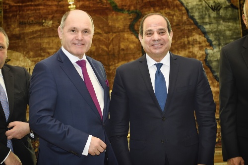 Treffen mit Präsident Abdelfattah Al-Sisi. Von links: Nationalratspräsident Wolfgang Sobotka (V), Ägyptische Präsident Abdelfattah Al-Sisi