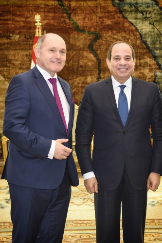 Treffen mit Präsident Abdelfattah Al-Sisi. Von links: Nationalratspräsident Wolfgang Sobotka (V), Ägyptischer Präsident Abdelfattah Al-Sisi