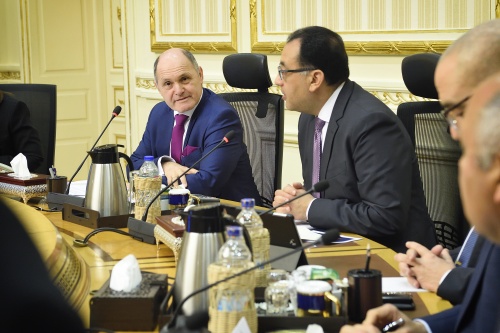Treffen mit Premierminister Mostafa Madbouly. Von links: Nationalratspräsident Wolfgang Sobotka (V), Ägyptischer Premierminister Mostafa Madbouly