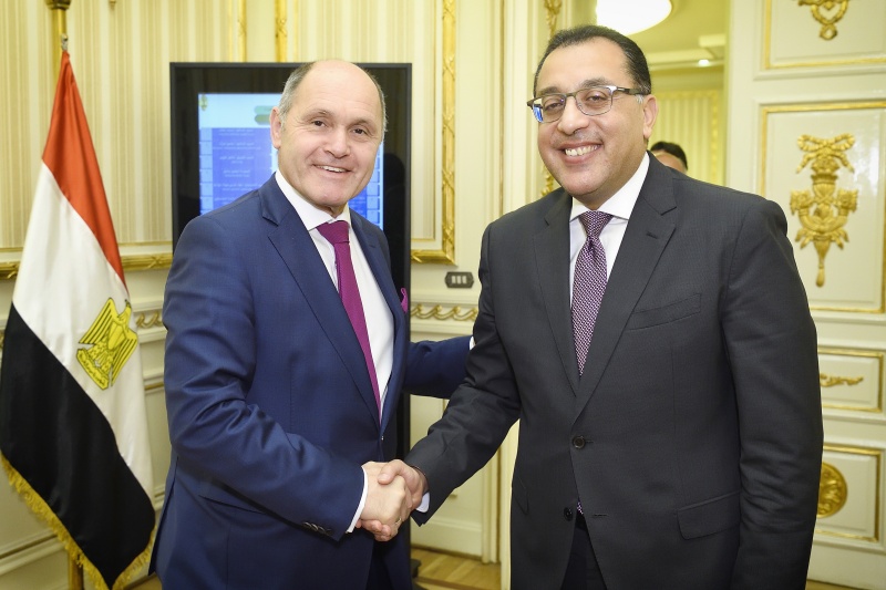 Treffen mit Premierminister Mostafa Madbouly. Von links: Nationalratspräsident Wolfgang Sobotka (V), Ägyptischer Premierminister Mostafa Madbouly