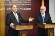 Von links: Nationalratspräsident Wolfgang Sobotka (V), Präsident des Parlaments der Republik Nordmazedonien Talat Xhaferi